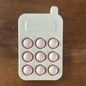 Cream and Pink Mushie Toy Phone